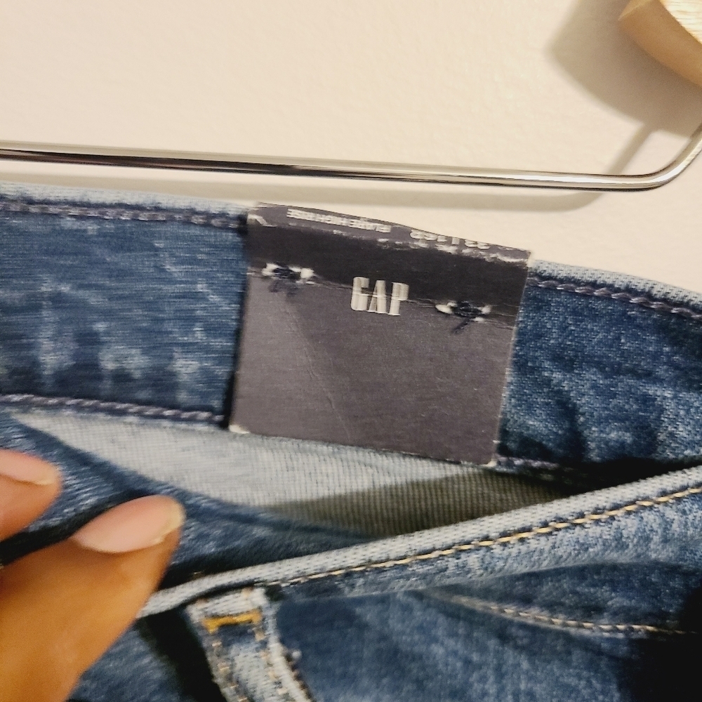 Gap | Women's Flared High Rise Medium Indigo Blue Jeans (Size 16R/33) - Picture 9 of 16